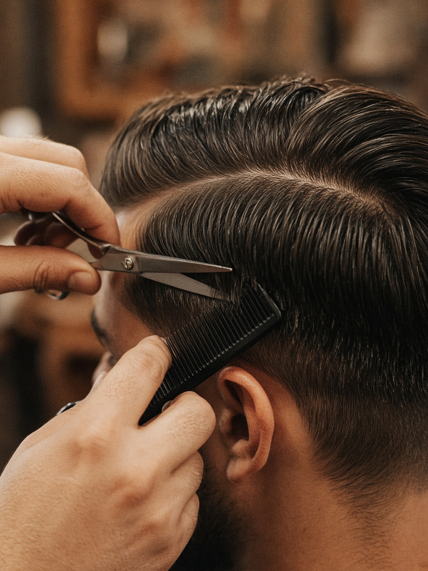 Classic side-part haircut